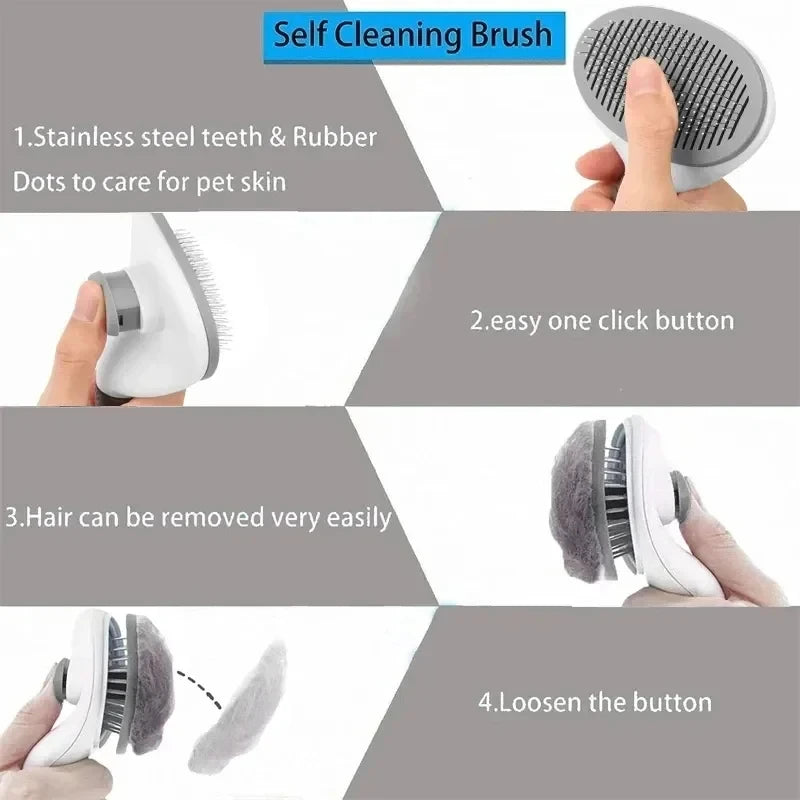 PawEssentials Self-Cleaning Pet Brush